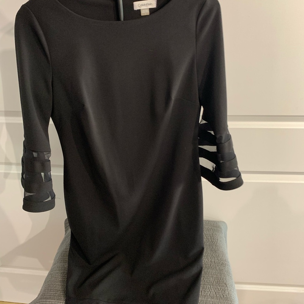 Calvin Klein Black Long Sleeve Dress with Cutout Details